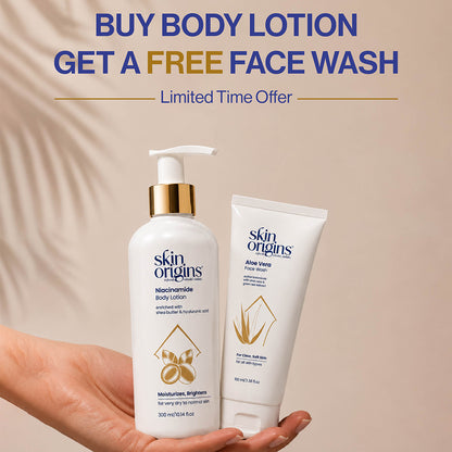 FREE Aloe Vera & Green Tea Face Wash with Every Niacinamide Body Lotion