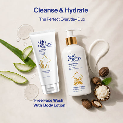 FREE Aloe Vera & Green Tea Face Wash with Every Niacinamide Body Lotion