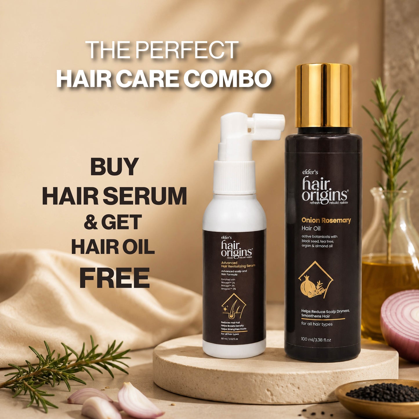 Hair Fall Care Combo | Advanced Hair Revitalizing Serum + FREE Onion Rosemary Hair Oil