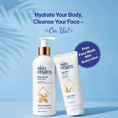 FREE Aloe Vera & Green Tea Face Wash with Every Niacinamide Body Lotion