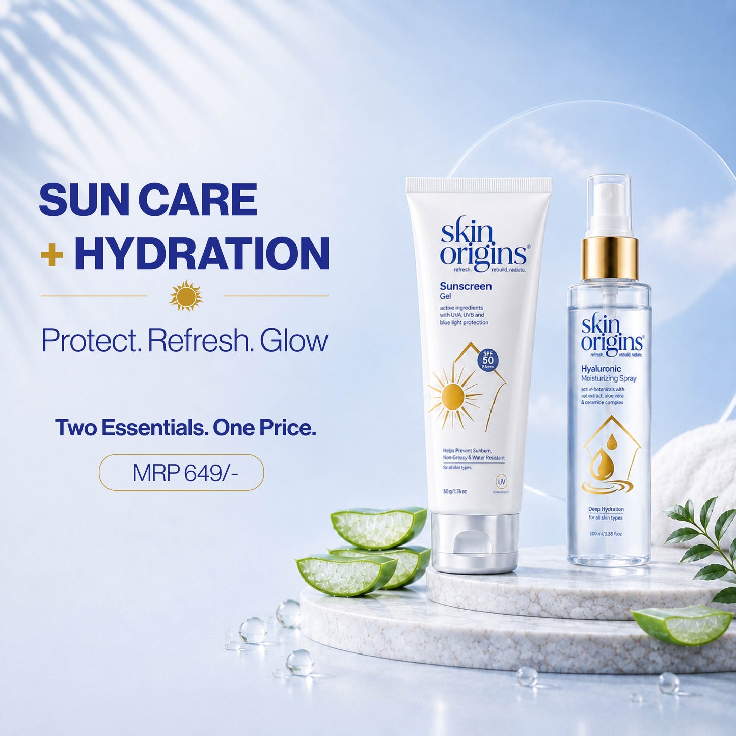 Sunscreen and Hydration Combo – Daily Sun Protection & Instant Hydration Duo