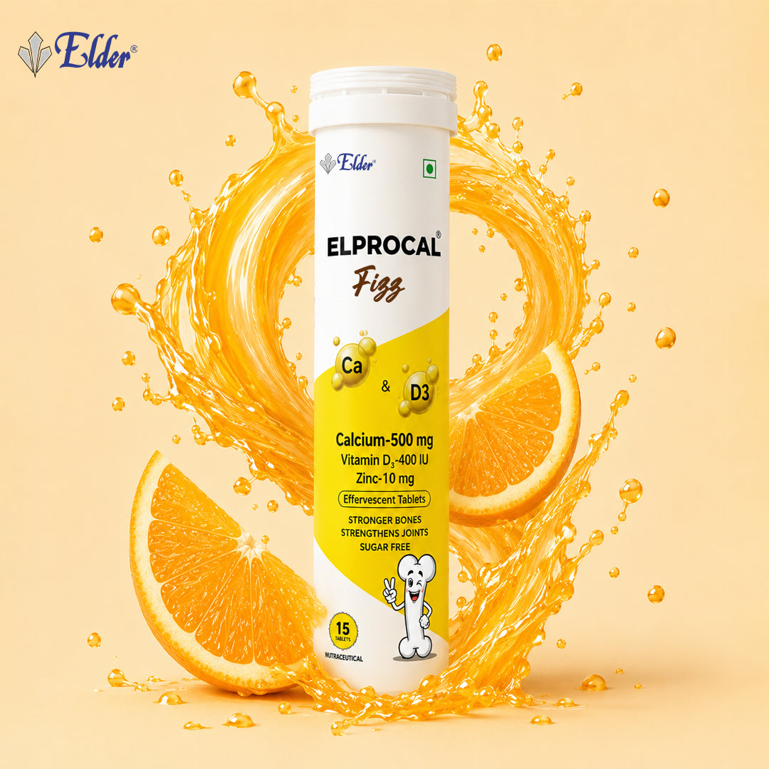 ELPROCAL FIZZ Calcium + Vitamin D3 + Zinc Effervescent Tablets | 30 Tablets | Pack of 2