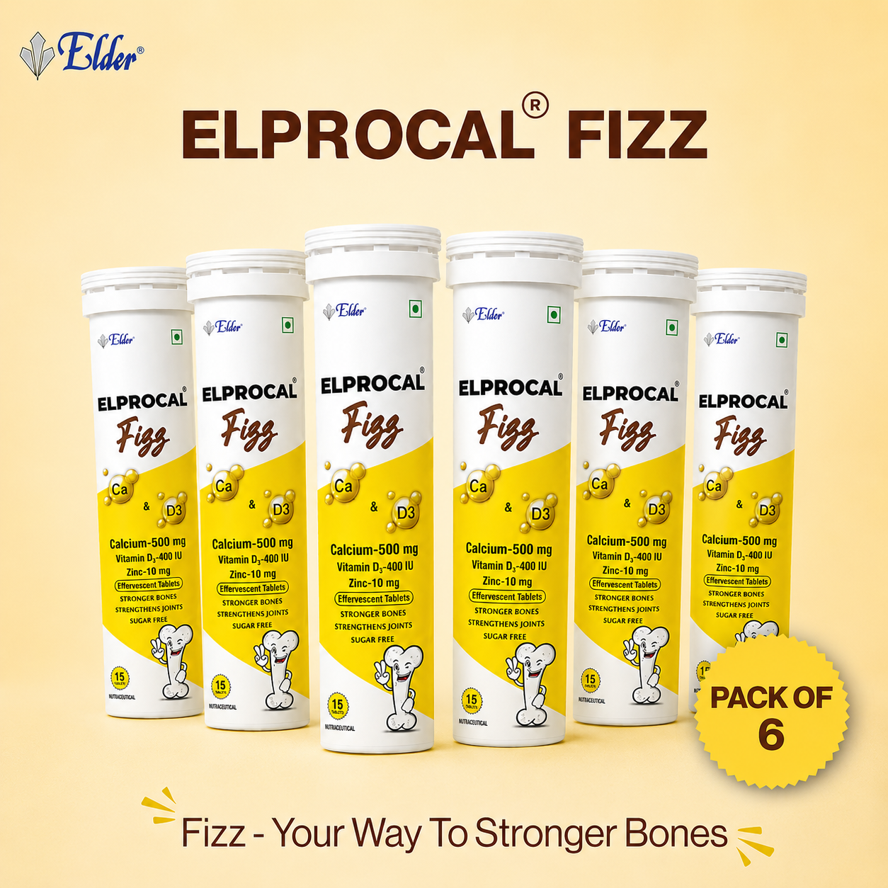 ELPROCAL FIZZ Calcium + Vitamin D3 + Zinc Effervescent Tablets