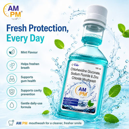 AM PM Antiseptic and Antiplaque  Mouthwash | Alcohol Free | 150ml