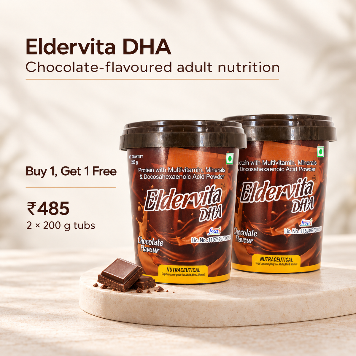 ElderVita DHA Adult Nutrition Powder – Buy 1 Get 1 FREE | Pack of 2