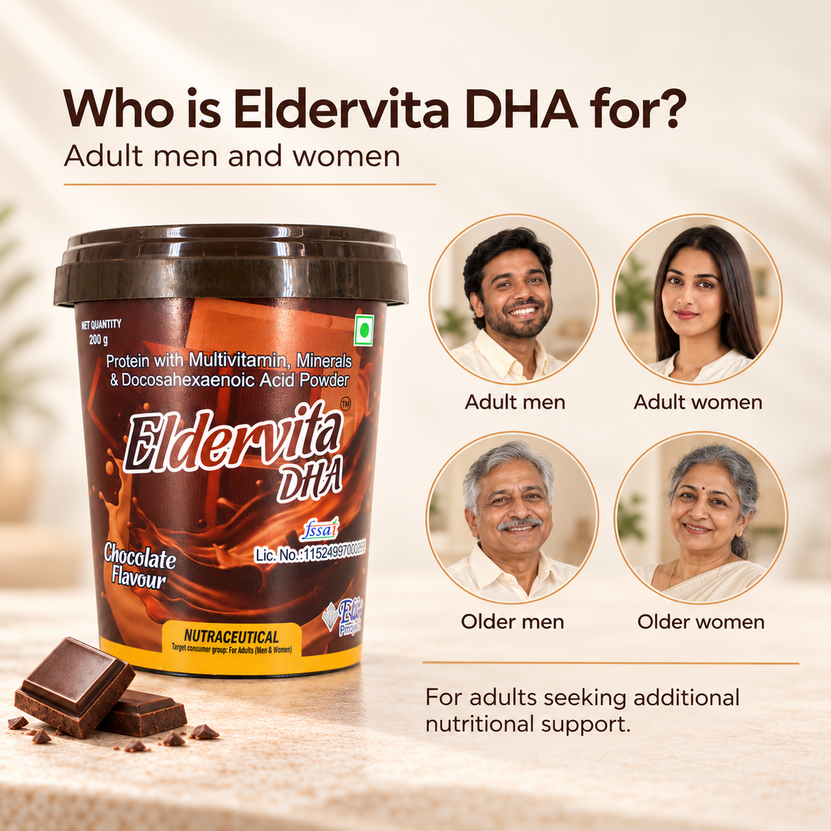 ElderVita DHA Adult Nutrition Powder – Buy 1 Get 1 FREE | Pack of 2