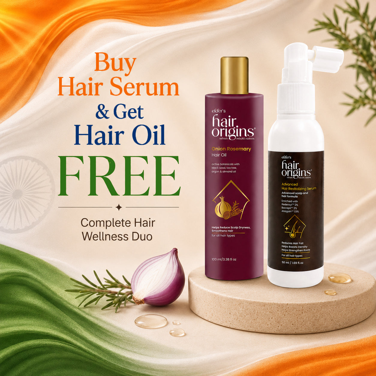 Hair Fall Care Combo | Advanced Hair Revitalizing Serum + FREE Onion Rosemary Hair Oil