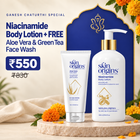 FREE Aloe Vera & Green Tea Face Wash with Every Niacinamide Body Lotion
