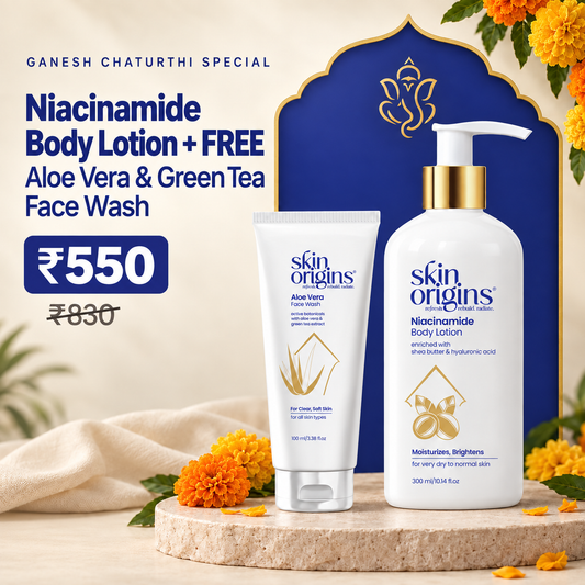 FREE Aloe Vera & Green Tea Face Wash with Every Niacinamide Body Lotion