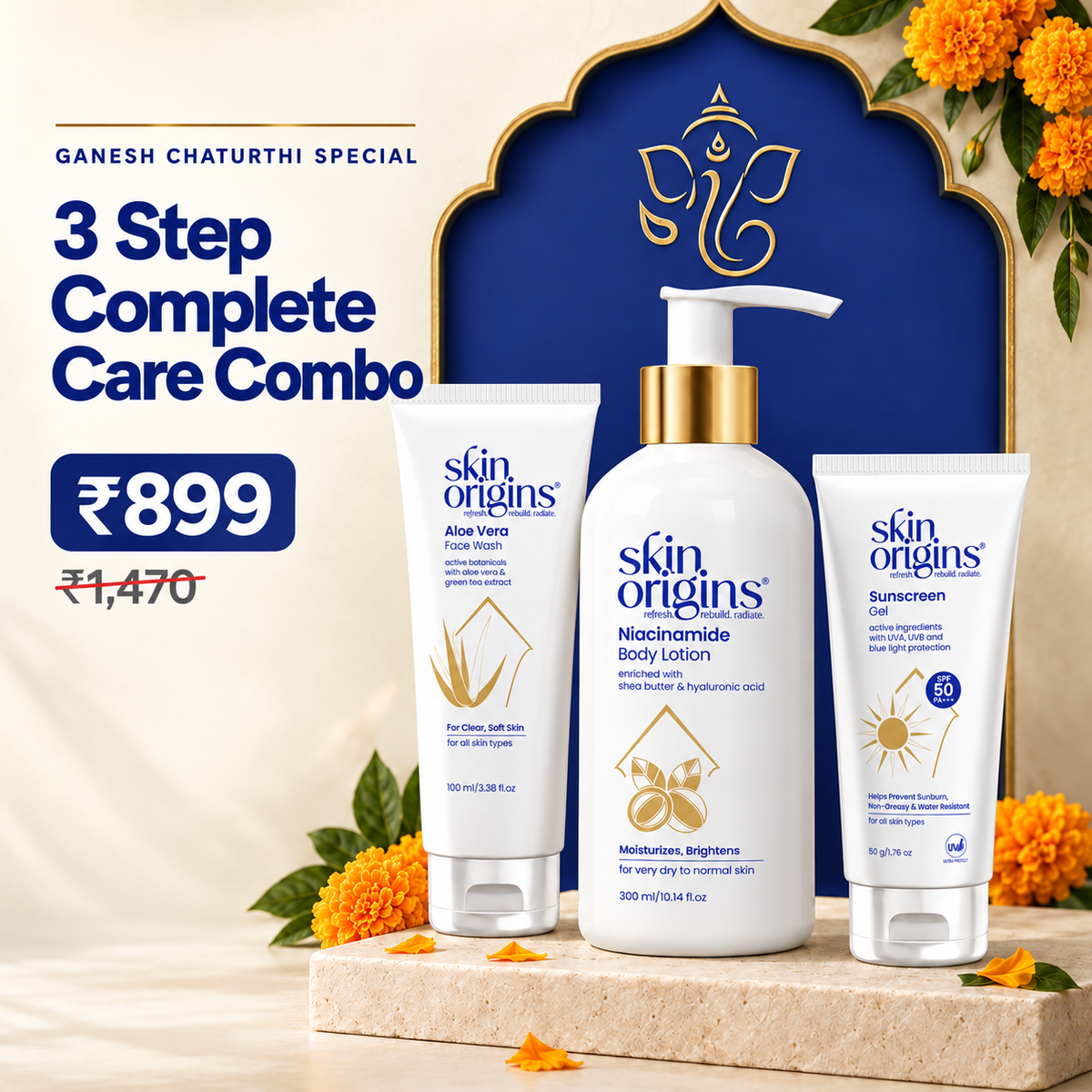 3 Step Complete Care Combo – Cleanse, Protect & Nourish Daily Care Kit