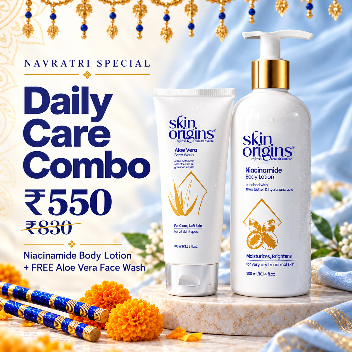 FREE Aloe Vera & Green Tea Face Wash with Every Niacinamide Body Lotion