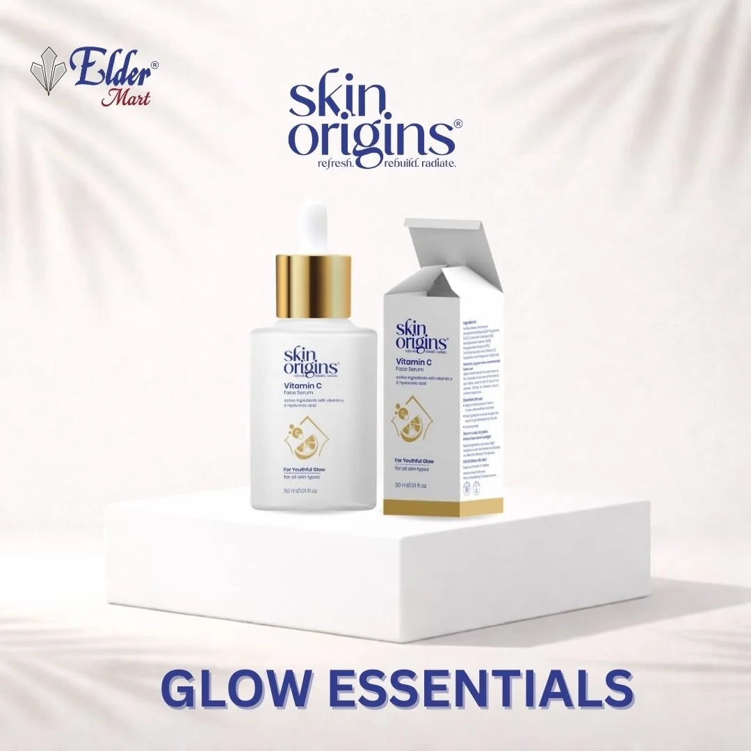 Skin origins skincare product and packaging on a white background with 'Elder Mart' branding.