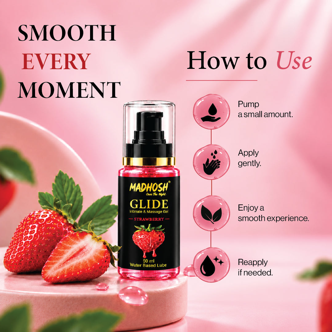 MADHOSH GLIDE Strawberry Water-Based Intimate & Massage Gel – 50 ml