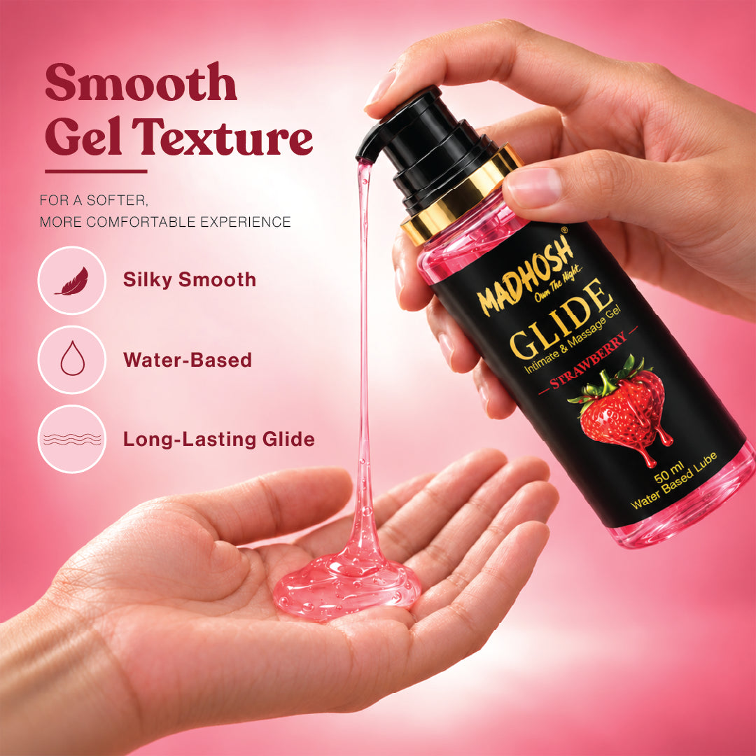 MADHOSH GLIDE Strawberry Water-Based Intimate & Massage Gel – 50 ml