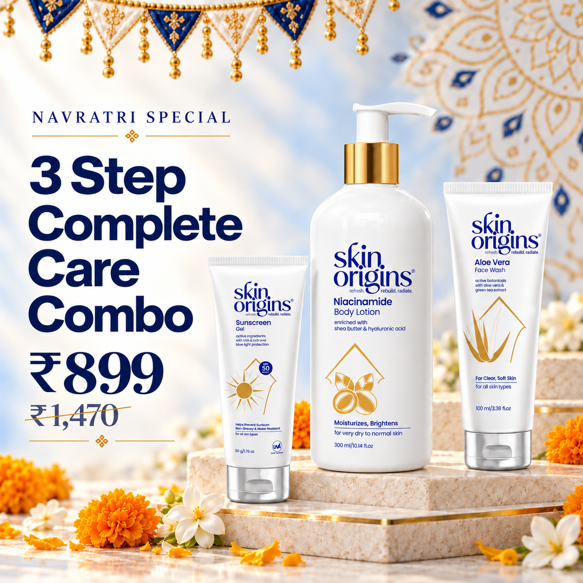 3 Step Complete Care Combo – Cleanse, Protect & Nourish Daily Care Kit