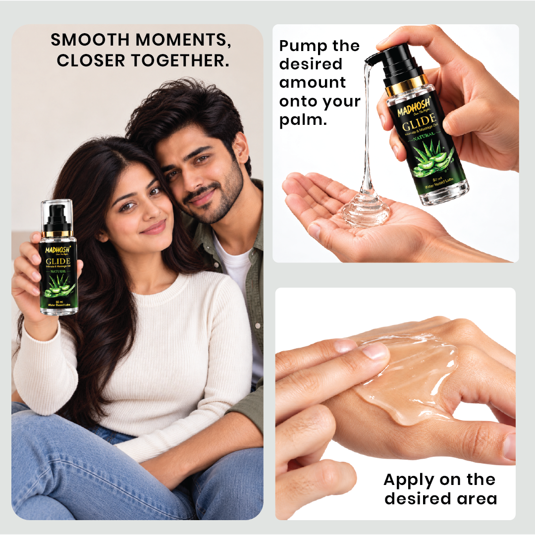 MADHOSH GLIDE Natural Water-Based Intimate & Massage Gel with Aloe Vera – 50 ml