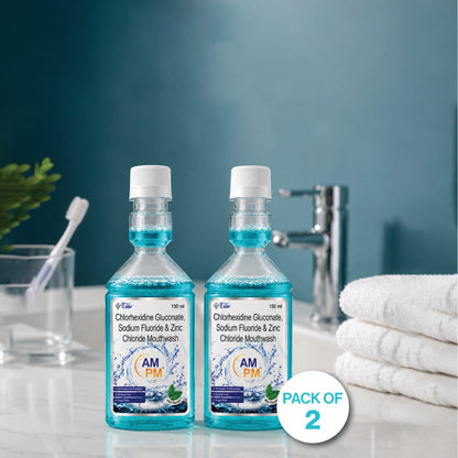 AM PM Antiseptic and Antiplaque  Mouthwash | Alcohol Free | 150ml