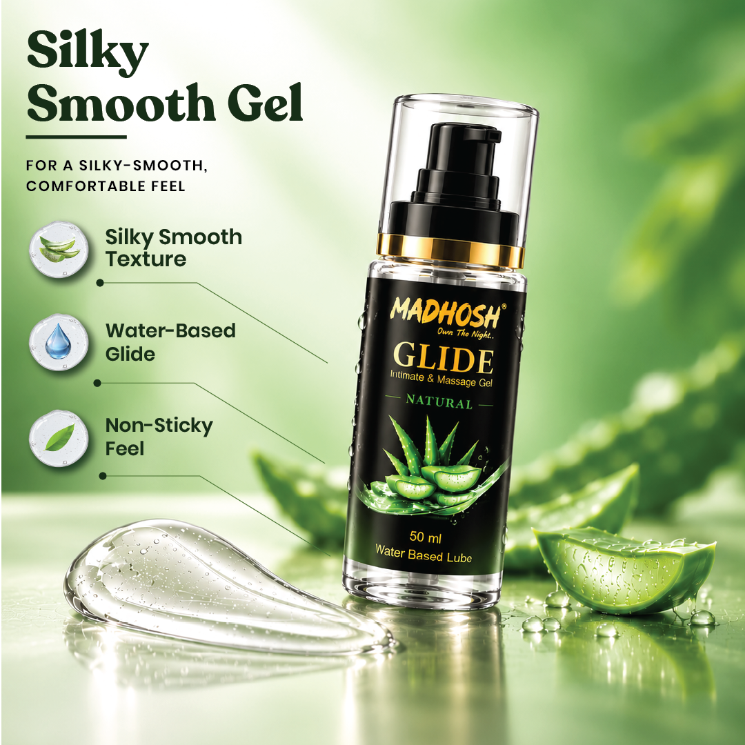 MADHOSH GLIDE Natural Water-Based Intimate & Massage Gel with Aloe Vera – 50 ml