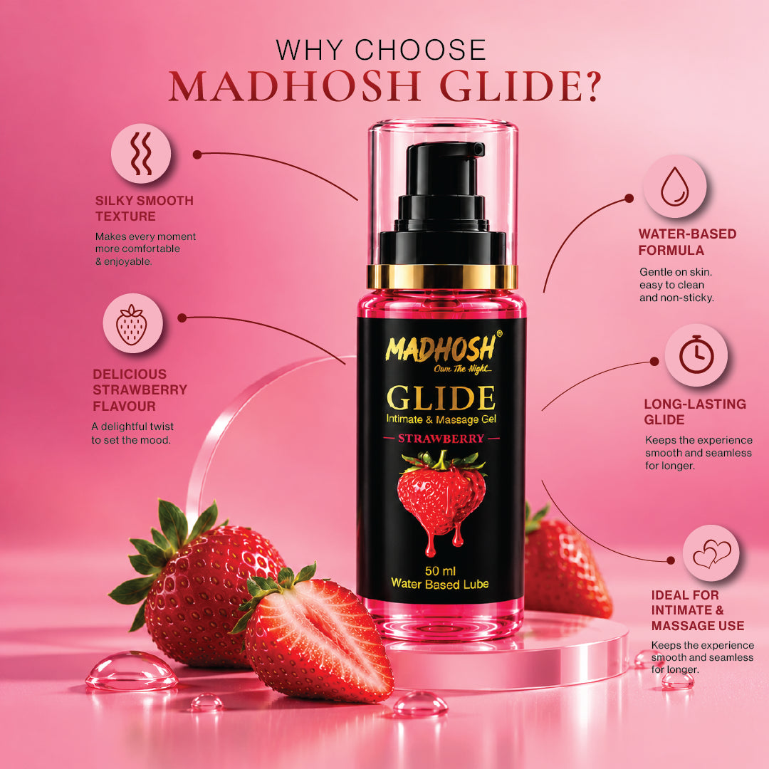 MADHOSH GLIDE Strawberry Water-Based Intimate & Massage Gel – 50 ml